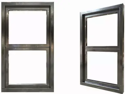 window pair of metal windows Low-poly 3D model