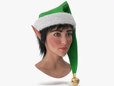 Christmas Elf Female Head 2 