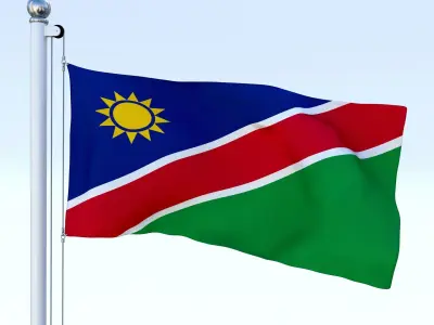 Animated Namibia Flag Low-poly 3D model