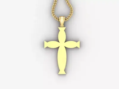 Light Gold 18K Cross Pendant 1CP063 3D print model