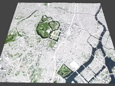 Cityscape Tokyo Japan fragment city 3D model