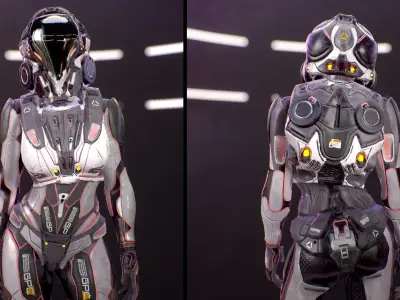 Sci-Fi Armor 8 Low-poly 3D model