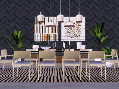 Blender Cycles Dining Room Scene 3D model
