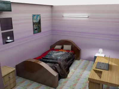 1 BHK flat 3D Model 3D model