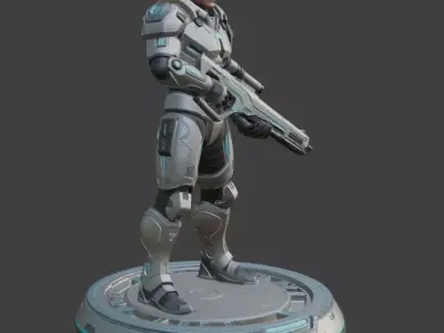 Futuristic Cyber Soldier 3D Model For 3D Printing 3D print model