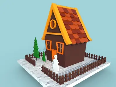 House Cartoon Low-poly 3D model buy