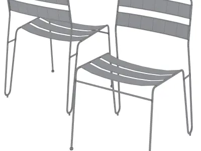LUTHER TEAL METAL OUTDOOR DINING CHAIR by CB2 3D model