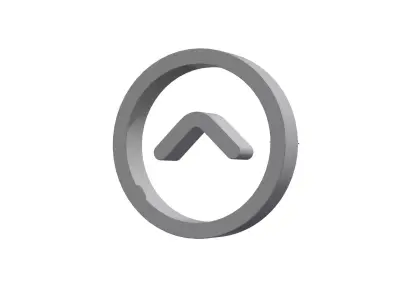 3d angle circle up Low-poly 3D model