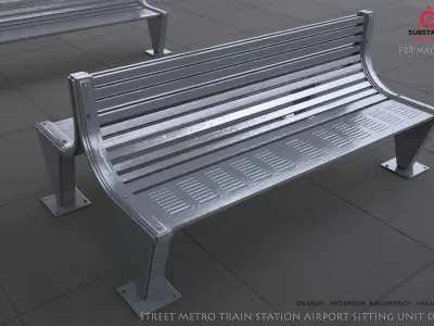  BANCH 3D MODEL   STREET METRO TRAIN STATION  AIRPORT  Banch  Low-poly 3D model