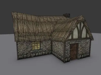 Medieval Farm House 2 Low-poly 3D model