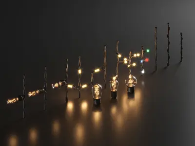 Lamp and Wire IMM curve brush   Low-poly 3D model