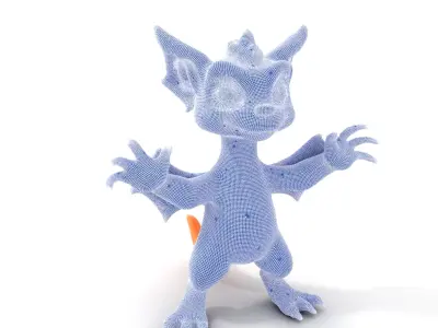 Cute Dragon Character Rigged and Animated with Textures Low-poly 3D model