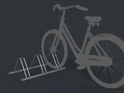Bike Rack 5 PBR Game Ready Low-poly 3D model