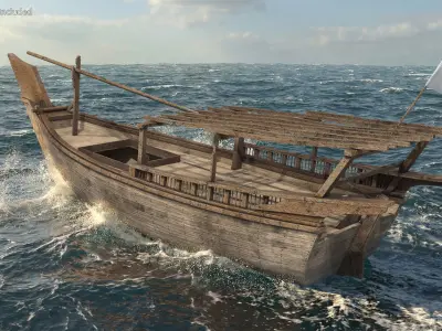  Traditional Wooden Dhow Boat Old Used 