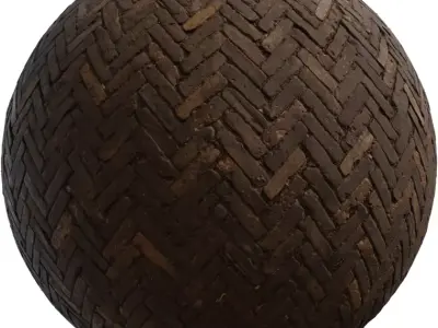 Herringbone Clay Brick Pavement PBR Texture Texture