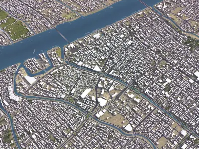 Basra - 3D City Model Low-poly 3D model