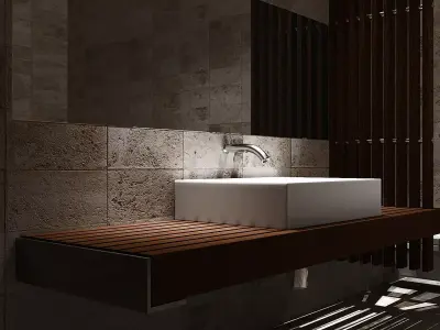 bathroom styl Low-poly 3D model