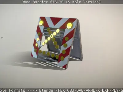 Road barrier 616-30 - Simple Version Low-poly 3D model