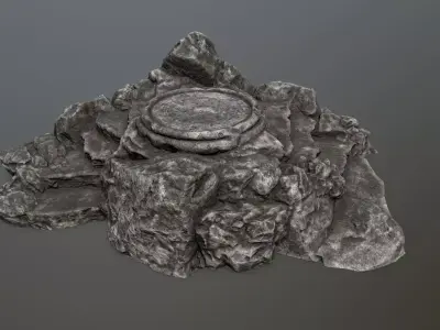 Ladder Ruin Low-poly 3D model 2