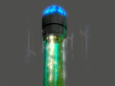 flask flashlight with lights Low-poly 3D model