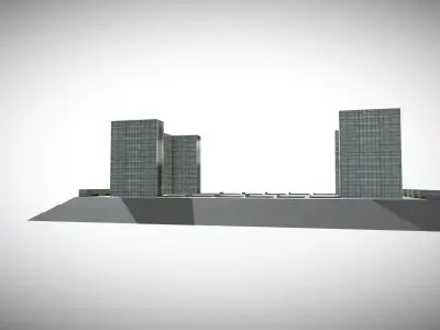 National Library of France Low-poly 3D model