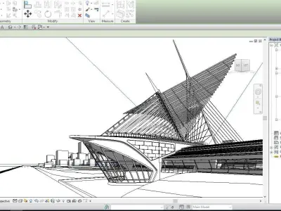 Revit file - Milwaukee Art Museum 3D model