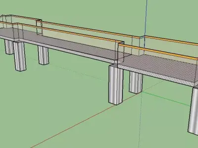 platform bridge with stairs and railings Texture