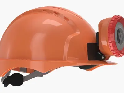 Miner Helmet With Lamp 3D model