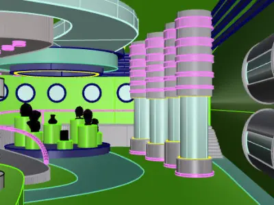 Futuristic Museum Interior 3D model