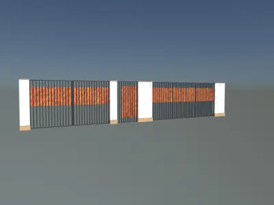 Modern fence 3D model