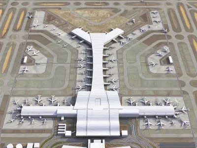 Doha - Hamad International Airport - DOH Low-poly 3D model