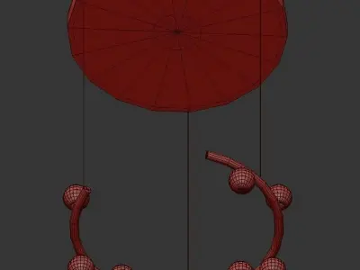 IMERENSE gold chandelier with balls hanging from it 3D model