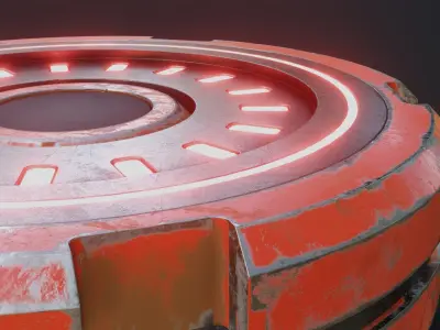 Sci-Fi Future Mech Button Disk  3D model