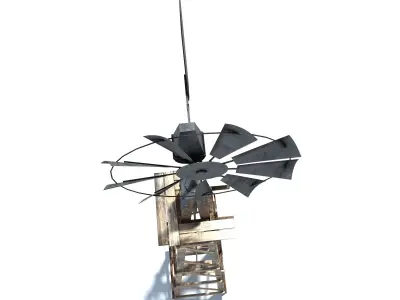 Low Poly Wild West Wind Mill Low-poly 3D model