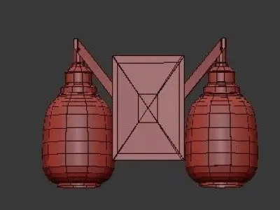 Untitled two light wall sconce with clear glass globes 3D model