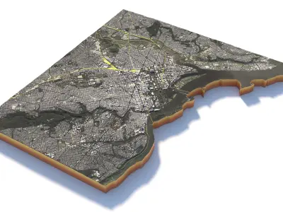 Washington DC USA Terrain City 3D model