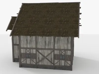 Wooden House Low-poly 3D model get