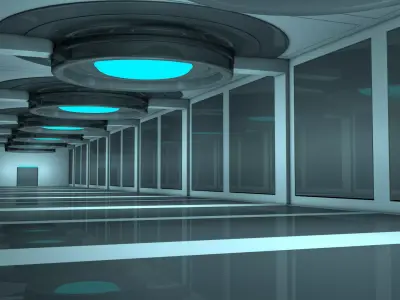Sci Fi Interior 3D model 12