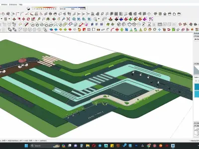 Sports area park 3d model 3D model