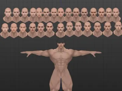30 faces human male low poly for game development  Low-poly 3D model
