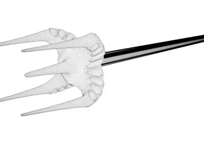 Cepter metal rod with light Free 3D model