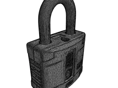 Modern HighDetail Combination Padlock Low-poly 3D model