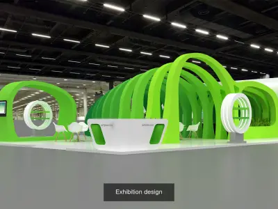12 curve Exhibition booth 3D 3D Model Pack