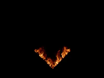 fire window burning square  3D model