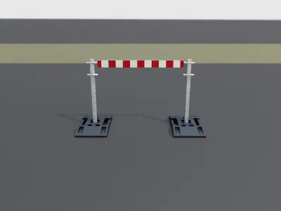 Construction Barrier Version 3 600-31 100x1200mm Low-poly 3D model
