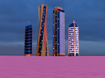 Sky scrapers 3D model