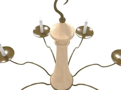 1960s Italian Six Light Petal Chandelier 3D model