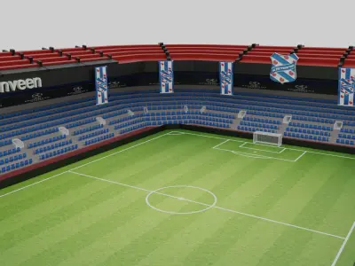 Heerenveen Football Stadium Low-poly 3D model