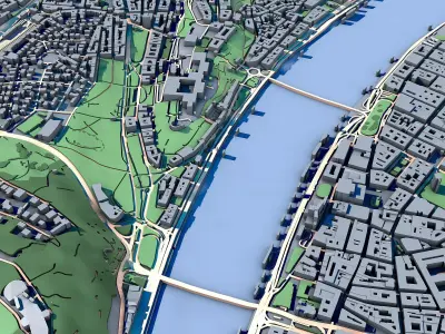 Cityscape Budapest Hungary 3D model