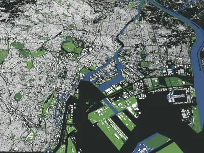 Tokyo Japan - city and mass buildings 3D model